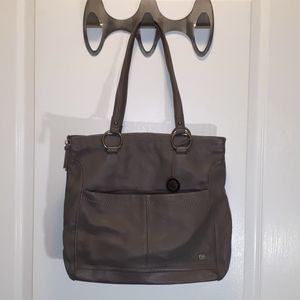 The Sak genuine leather zippered tote bag.